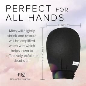 img 1 attached to 🧤 Seraphic Skincare Korean Exfoliating Mitts (1pc) - Achieve Microdermabrasion Results at Home, Exfoliating Gloves to Effectively Remove Dead Skin, Ideal for Spray Tan Removal or Addressing Keratosis Pilaris, Crafted with 100% Viscose Fiber