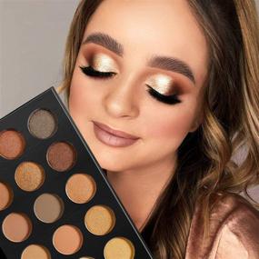 img 2 attached to 🎨 Nude Gold Eyeshadow Palette: Natural Naked Smokey Warm Neutral 15 Shades - ecofavor Ultra-Blendable High Pigmented Matte Shimmer Matallic Long Lasting Waterproof Eye Shadow Palette, Travel Size Makeup