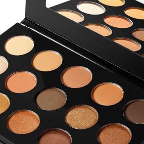 img 1 attached to 🎨 Nude Gold Eyeshadow Palette: Natural Naked Smokey Warm Neutral 15 Shades - ecofavor Ultra-Blendable High Pigmented Matte Shimmer Matallic Long Lasting Waterproof Eye Shadow Palette, Travel Size Makeup