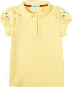img 3 attached to UNACOO Toddler Cotton Sleeves Collar Girls' Clothing in Tops, Tees & Blouses