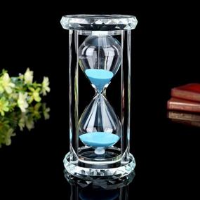 img 3 attached to ⏳ Siveit Crystal Hourglass Sand Timer: Elegant Gift Box Included, 30 min - Blue