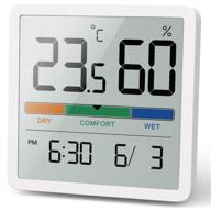 🌡️ noklead indoor digital thermometer hygrometer: accurate temperature and humidity monitor with lcd screen, time, date, and 3 humidity levels logo