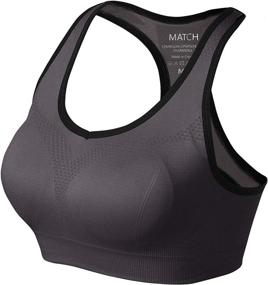 img 1 attached to 🏋️ Wirefree Padded Racerback Yoga Sports Bra for Women - Match Workout Gym Activewear with Removable Pads #0001