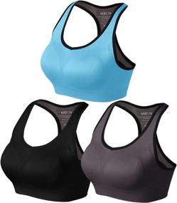 img 4 attached to 🏋️ Wirefree Padded Racerback Yoga Sports Bra for Women - Match Workout Gym Activewear with Removable Pads #0001