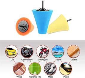 img 1 attached to 🚗 ZFE 9 PCS Polishing Cone Set for Automotive Car Wheel Hub Care, Sponge Buffing Kit for Metal Polish, Buffing and Polishing Ball for Aluminum and Stainless Steel