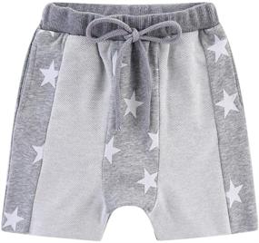 img 4 attached to Adorable UP YO EB Little Boys Cotton Casual Shorts: Elastic Waist, Stylish Printed Star Design