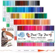 🎨 lelix 120 dual-tip brush pens art markers set with coloring book and fineliner pens for adults kids coloring books, calligraphy, journaling, lettering, drawing logo