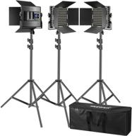 🎥 neewer 3-pack 660 led video lights: dimmable photography lighting kit with lcd screen, cri96+ led panel & premium 200cm stand logo