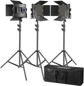 img 4 attached to 🎥 Neewer 3-Pack 660 LED Video Lights: Dimmable Photography Lighting Kit with LCD Screen, CRI96+ LED Panel & Premium 200cm Stand