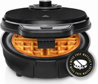 🧇 efficient chefman anti-overflow belgian waffle maker: shade selector, tempe control, mess-free moat, nonstick plates & measuring cup - black logo