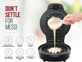 img 2 attached to 🧇 Efficient Chefman Anti-Overflow Belgian Waffle Maker: Shade Selector, Tempe Control, Mess-Free Moat, Nonstick Plates & Measuring Cup - Black
