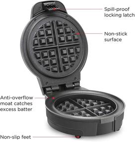 img 1 attached to 🧇 Efficient Chefman Anti-Overflow Belgian Waffle Maker: Shade Selector, Tempe Control, Mess-Free Moat, Nonstick Plates & Measuring Cup - Black