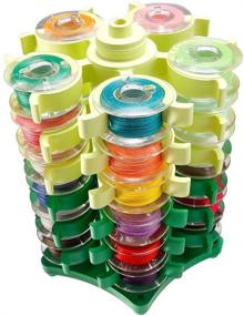 img 1 attached to 🍀 Clover Stack 'n Store Bobbin Tower with Nancy Zieman - Compact 3.5" x 3.75" Design