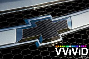 img 4 attached to 🖤 Black Carbon Fiber Chevy Bowtie Logo Wrap Kit - VViViD XPO (Set of 2 Rolls, 11.8 Inch x 4 Inch)