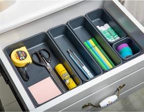 img 2 attached to Set of 12 Interlocking Drawer Organizers in 4 Sizes for Office and Bedroom - BYCY Drawer Organizer Bin Pack