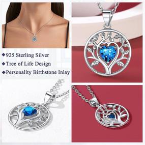 img 2 attached to 🌳 Stunning FaithHeart Sterling Silver Tree of Life Birthstone Pendant Necklace: Perfect Family Jewelry for Women and Teen Girls, Complete with Delicate Gift Packaging