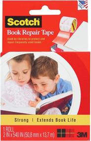 img 2 attached to 📚 Scotch Book Tape 845-R: Durable, 2 in x 540 in Roll for Books - 1 Pack (845-R2)