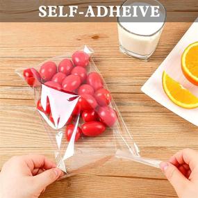img 1 attached to 🛍️ Pack of 400 Clear Cello Bags in 3 Sizes: 3×4", 4×6", 5×7" with Self Adhesive Closure – Perfect for Packaging, Gift Wrapping, Bakery, Cookies, Candies, Cards, Desserts, and Party Favors
