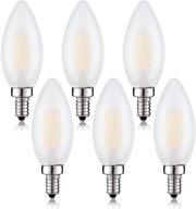 💡 e12 led bulb 25w equivalent, frosted candelabra light bulbs, soft white (3000k), dimmable 2w chandelier light bulbs, b11 candle led bulbs for decoration logo