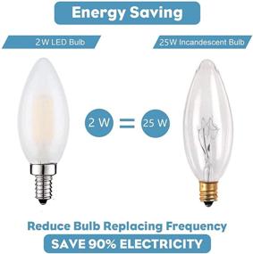 img 1 attached to 💡 E12 LED Bulb 25W Equivalent, Frosted Candelabra Light Bulbs, Soft White (3000K), Dimmable 2W Chandelier Light Bulbs, B11 Candle LED Bulbs for Decoration