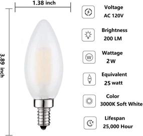 img 3 attached to 💡 E12 LED Bulb 25W Equivalent, Frosted Candelabra Light Bulbs, Soft White (3000K), Dimmable 2W Chandelier Light Bulbs, B11 Candle LED Bulbs for Decoration