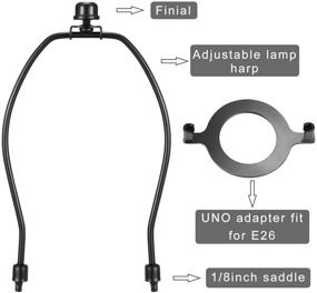 img 1 attached to Canomo 2 упаковки держатель арфы абажура 8 дюймов с цоколем E26 UNO Light и лампой Finial