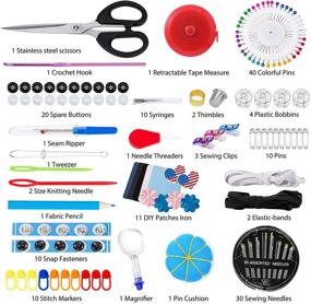 img 3 attached to Sewing Kit by STURME - 198pcs Sewing Supplies for Adults, 🧵 Kids, DIY, Beginner, Emergency, Traveller and Home - Portable PU Case Included