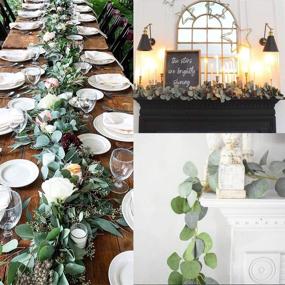 img 2 attached to 🌿 Handmade Faux Silk Eucalyptus Garland - Artificial Eucalyptus Leaves Vines for Greenery Wedding Backdrop Arch Wall Decor by DearHouse