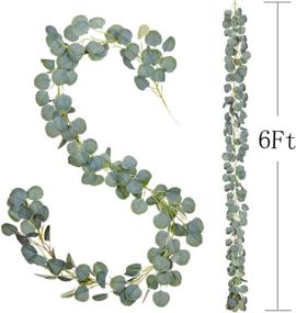 img 1 attached to 🌿 Handmade Faux Silk Eucalyptus Garland - Artificial Eucalyptus Leaves Vines for Greenery Wedding Backdrop Arch Wall Decor by DearHouse