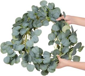 img 3 attached to 🌿 Handmade Faux Silk Eucalyptus Garland - Artificial Eucalyptus Leaves Vines for Greenery Wedding Backdrop Arch Wall Decor by DearHouse