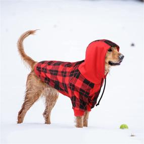 img 2 attached to 🐶 Etra Warm Fleece Lined Dog Coat - British Style Plaid Hoodie for Small to Medium Dogs | Ideal for Cold Weather, Winter, Christmas | Includes Leash Hole for Convenience | Dog Apparel, Clothes, Costume, Outfits, Pullover, Sweaters...