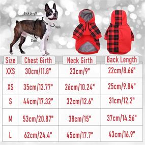 img 1 attached to 🐶 Etra Warm Fleece Lined Dog Coat - British Style Plaid Hoodie for Small to Medium Dogs | Ideal for Cold Weather, Winter, Christmas | Includes Leash Hole for Convenience | Dog Apparel, Clothes, Costume, Outfits, Pullover, Sweaters...