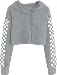 img 3 attached to 👚 Imily Bela Kids Crop Tops Girls Hoodies Cute Plaid Long Sleeve Fashion Sweatshirts" - Improved SEO: "Imily Bela Kids Crop Tops Girls Hoodies - Cute Plaid Long Sleeve Fashion Sweatshirts