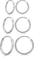 💎 ugi jewelry: sterling silver hoop earrings set - hypoallergenic small hoops for women & girls (3 pairs - 12mm, 14mm, 16mm) logo