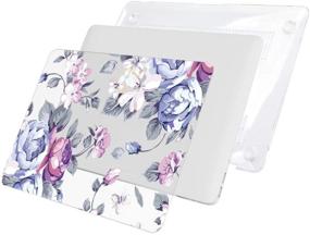 img 2 attached to HRH Hand Painted Purple Flower Clear Glossy Laptop Body Shell Protective PC Hard Case For MacBook Air 13