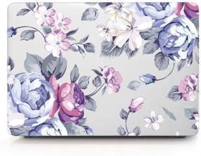 img 3 attached to HRH Hand Painted Purple Flower Clear Glossy Laptop Body Shell Protective PC Hard Case For MacBook Air 13