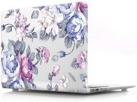 hrh hand painted purple flower clear glossy laptop body shell protective pc hard case for macbook air 13 logo