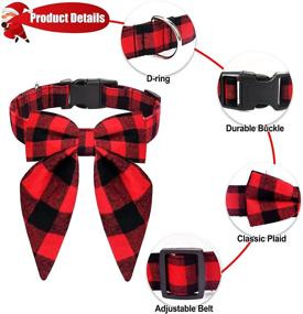 img 2 attached to Stylish Malier Dog Collar with Bowtie: Christmas Classic Plaid, Light 🐶 Adjustable Buckle - Ideal for Dogs, Cats, and Pets of Any Size!