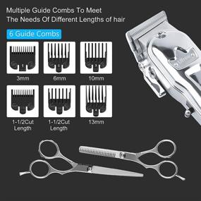 img 2 attached to 💈 Silver Wireless Barber Clippers - Professional Men's Haircut Machine with Rechargeable Battery, LED Display for Hair Cutting