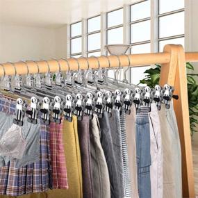 img 3 attached to 👖 NORTHERN BROTHERS 50-Pack Adjustable Metal Pants Hangers with Clips - Space-Saving Skirt & Jeans Hangers