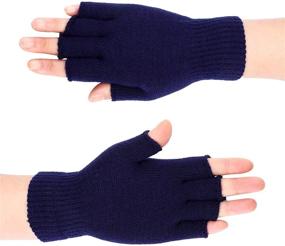 img 2 attached to 🧤 Satinior Unisex Finger Stretchy Fingerless Gloves & Mittens for Men - Essential Accessories