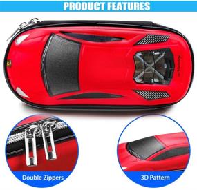 img 2 attached to 🚗 Supercar Pencil Case: Ultimate Car-themed EVA Pen Pouch for School Students & Teens, Anti-Shock Stationery Box
