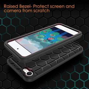 img 3 attached to 📱 Fintie Silicone Case for iPod Touch - Honey Comb Series - Impact Shockproof Anti Slip Protective Cover for iPod Touch, Black