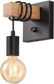 img 4 attached to 🔦 LIGHTESS Dimmable Black Wall Sconces with On/Off Dimmer Switch - Industrial Farmhouse Wall Lamp for Barn Kitchen, Living Room - 1-Light Edison Wall Light, LG9928784