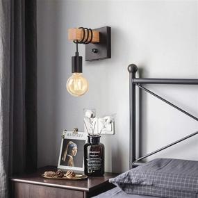 img 1 attached to 🔦 LIGHTESS Dimmable Black Wall Sconces with On/Off Dimmer Switch - Industrial Farmhouse Wall Lamp for Barn Kitchen, Living Room - 1-Light Edison Wall Light, LG9928784