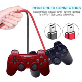 img 2 attached to 🎮 Premium PS3 Controller Charger Charging Cable - 2 Pack 10FT Long Nylon Braided Sync Cord for Playstation 3 & More