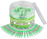 🔌 set of 200 haisstronica 18-16 green solder seal wire connectors - waterproof, heat shrink butt connectors for watercraft, electrical, electronics, marine and stereo applications logo