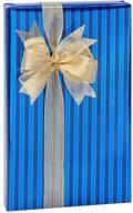 blue foil stripe wrapping paper logo