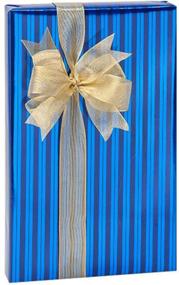 img 1 attached to Blue Foil Stripe Wrapping Paper