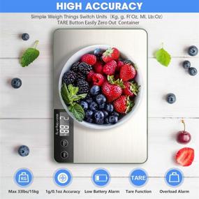 img 3 attached to WOWBUY Food Scale: Accurate Digital Grams and Ounces Nutrition Kitchen Scale for Easy Weight Loss - Stainless Steel Platform, 1g/0.1oz Precision